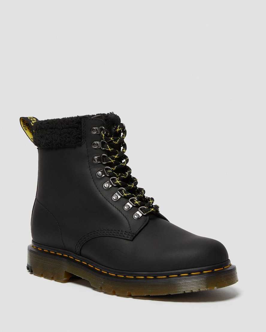 schwarze dr. martens 1460 dm wintergrip fleece damen-freizeitstiefel