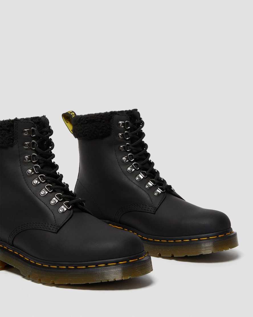 schwarze dr. martens 1460 dm wintergrip fleece damen-freizeitstiefel