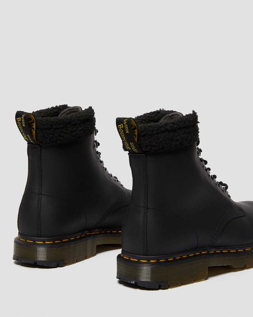 schwarze dr. martens 1460 dm wintergrip fleece damen-freizeitstiefel