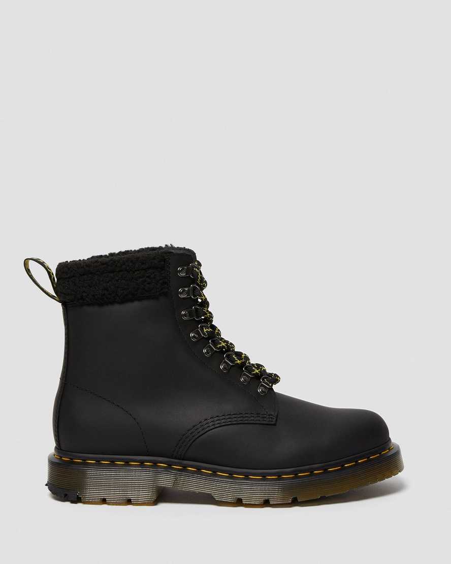 schwarze dr. martens 1460 dm wintergrip fleece damen-freizeitstiefel