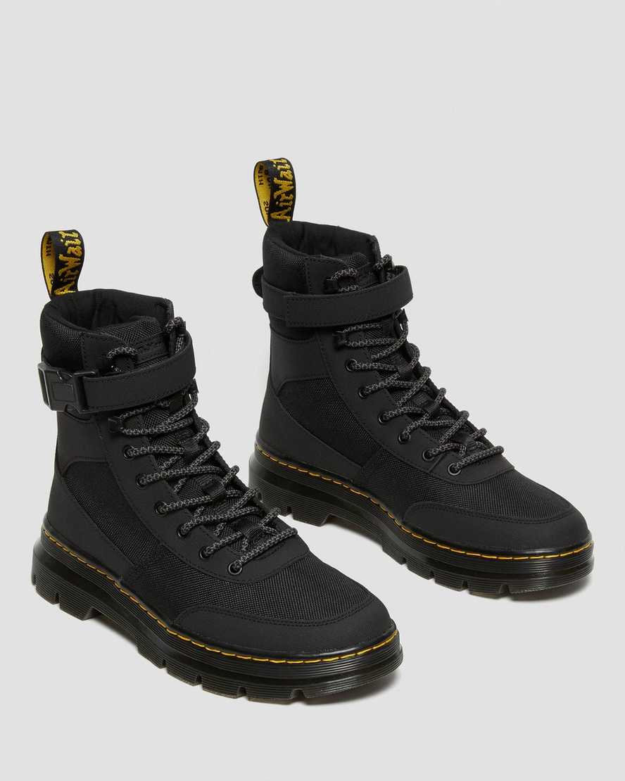 schwarze dr. martens combs tech extra tough poly damen-freizeitstiefel