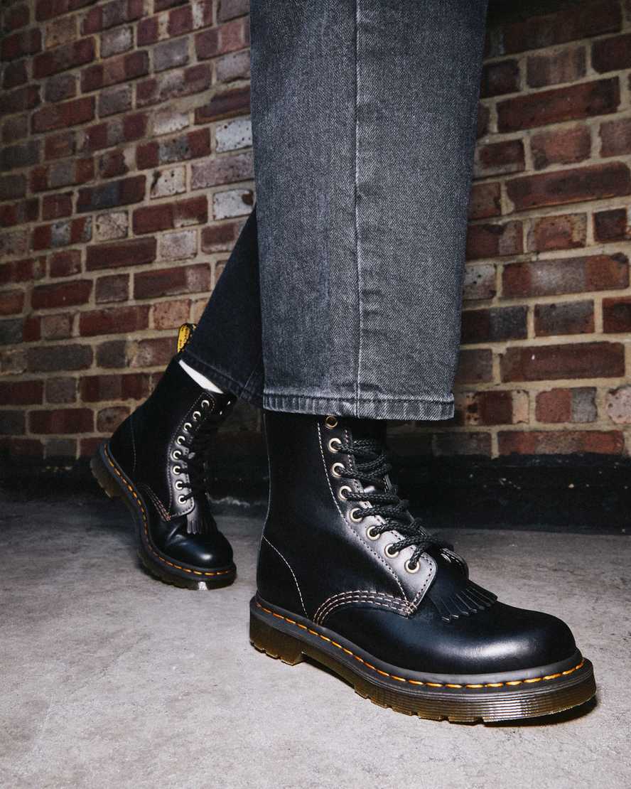 schwarze dr. martens 1460 pascal abruzzo damen-freizeitstiefel