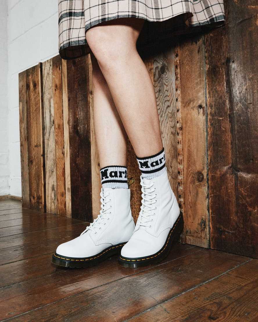 weiße dr. martens 1460 pascal virginia damen-freizeitstiefel