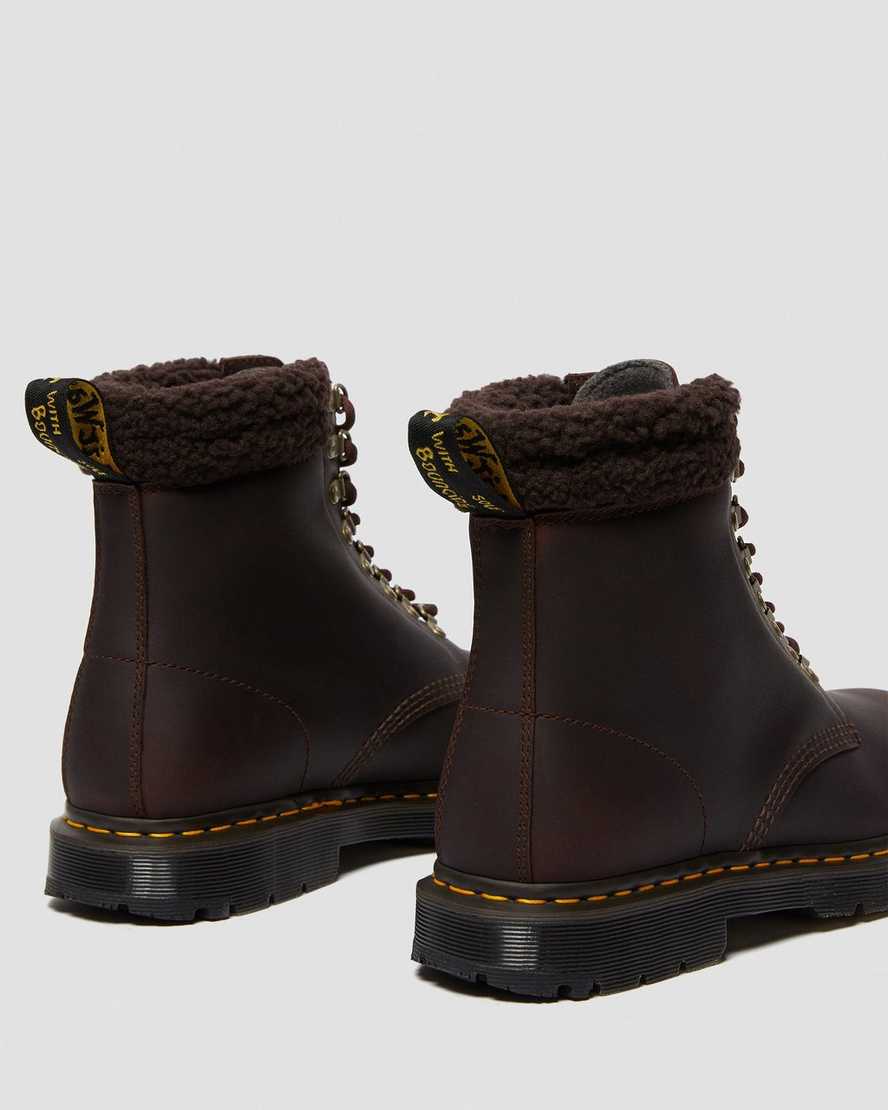 dunkelbraune dr. martens 1460 dm wintergrip fleece damen-freizeitstiefel