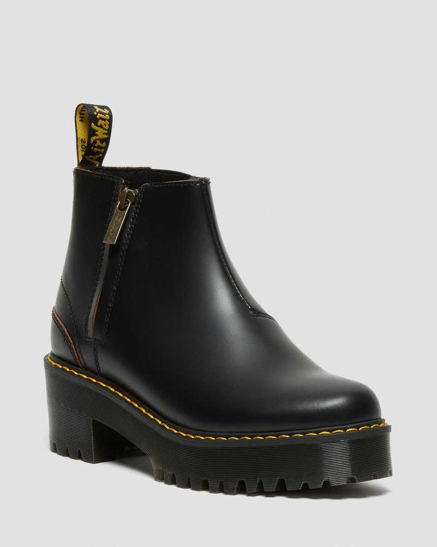 schwarze dr. martens rometty ii vintage smooth chelsea boots für damen