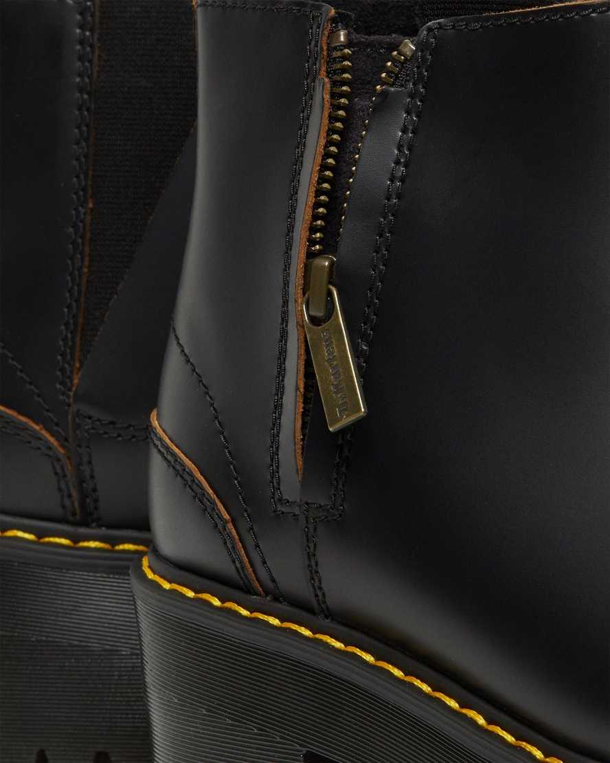 schwarze dr. martens rometty ii vintage smooth chelsea boots für damen