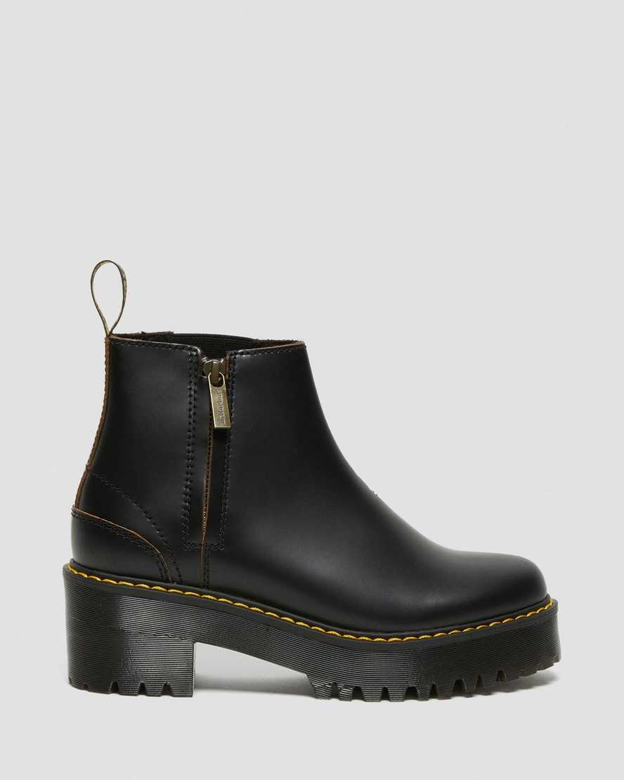 schwarze dr. martens rometty ii vintage smooth chelsea boots für damen