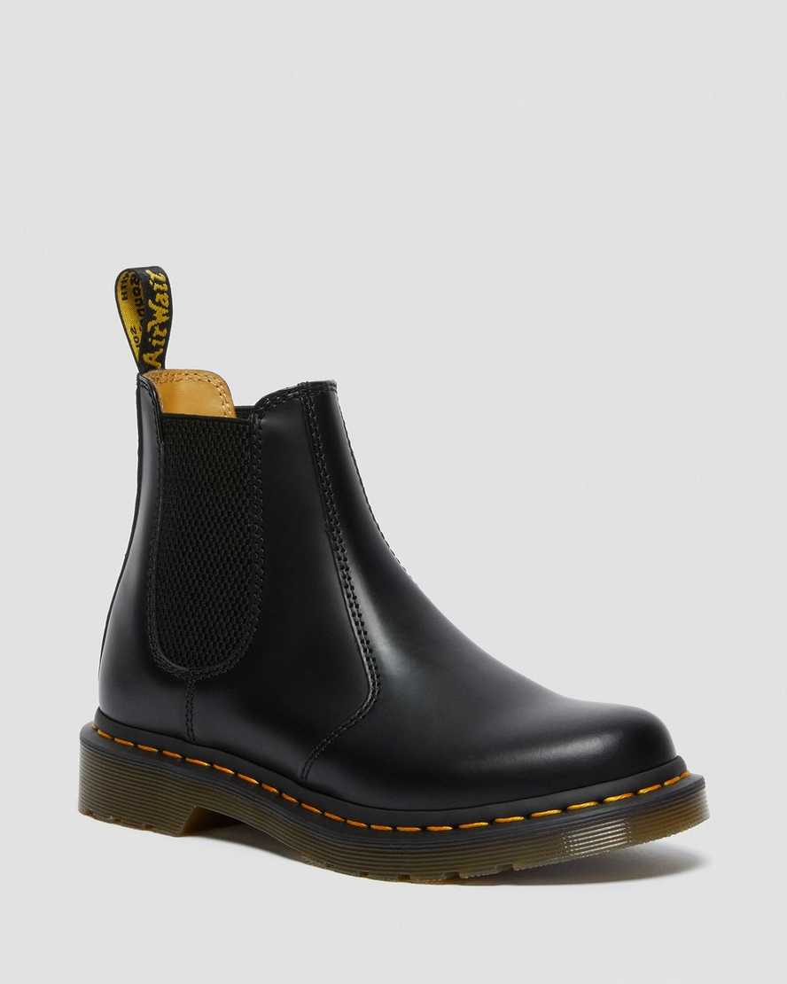 schwarze dr. martens 2976 smooth chelsea boots für damen