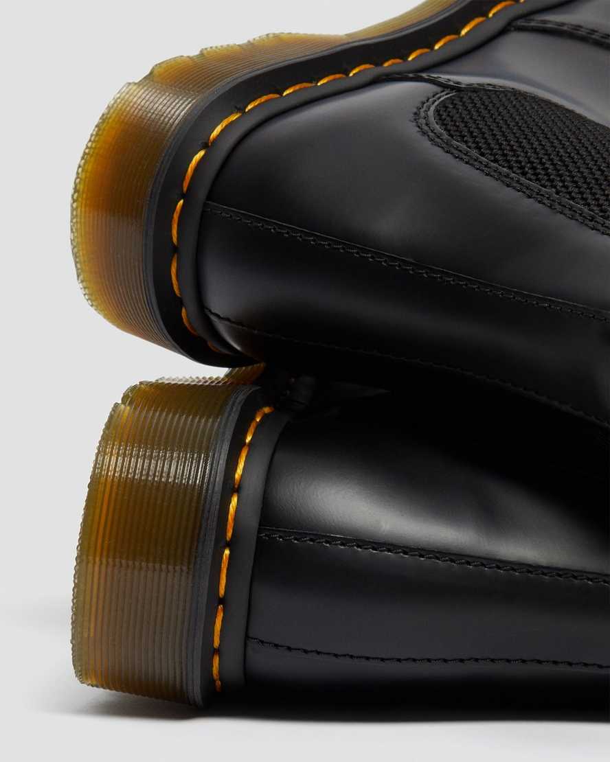 schwarze dr. martens 2976 smooth chelsea boots für damen