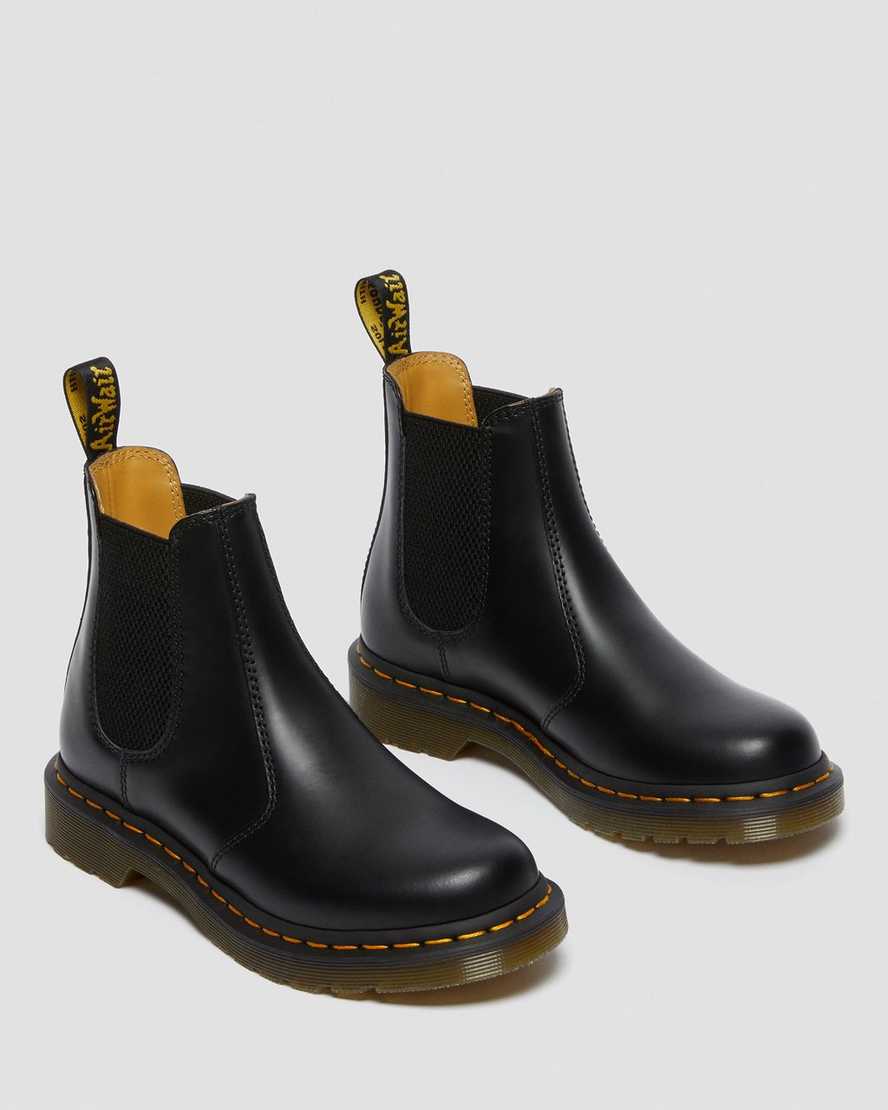 schwarze dr. martens 2976 smooth chelsea boots für damen