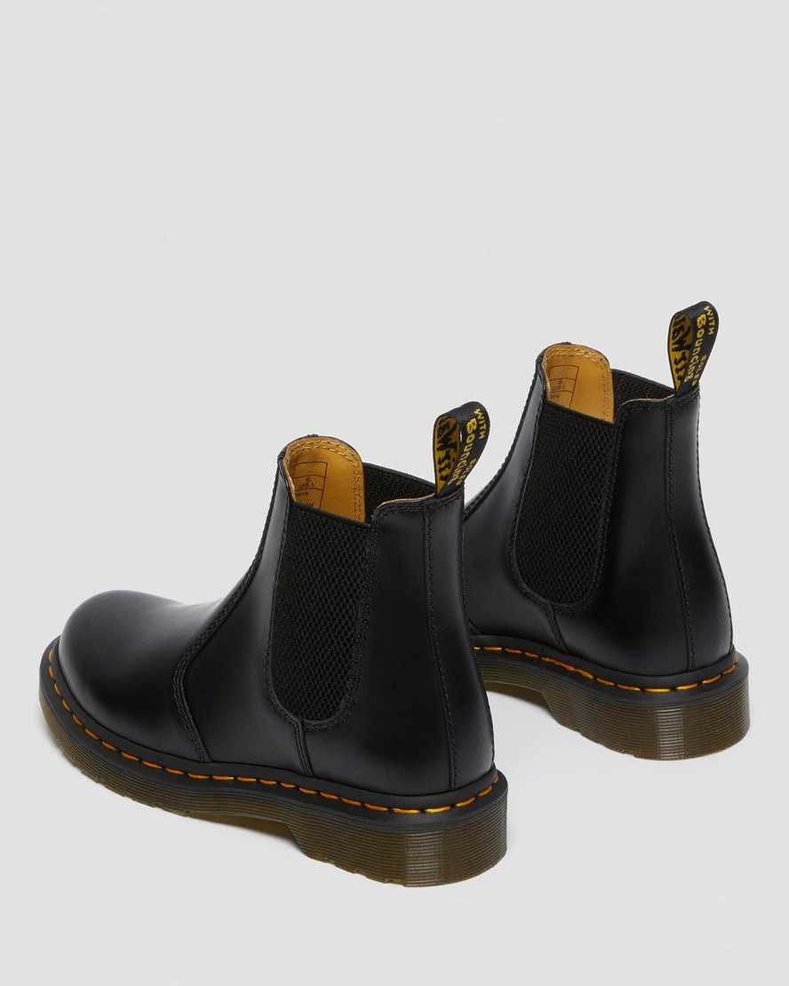 schwarze dr. martens 2976 smooth chelsea boots für damen