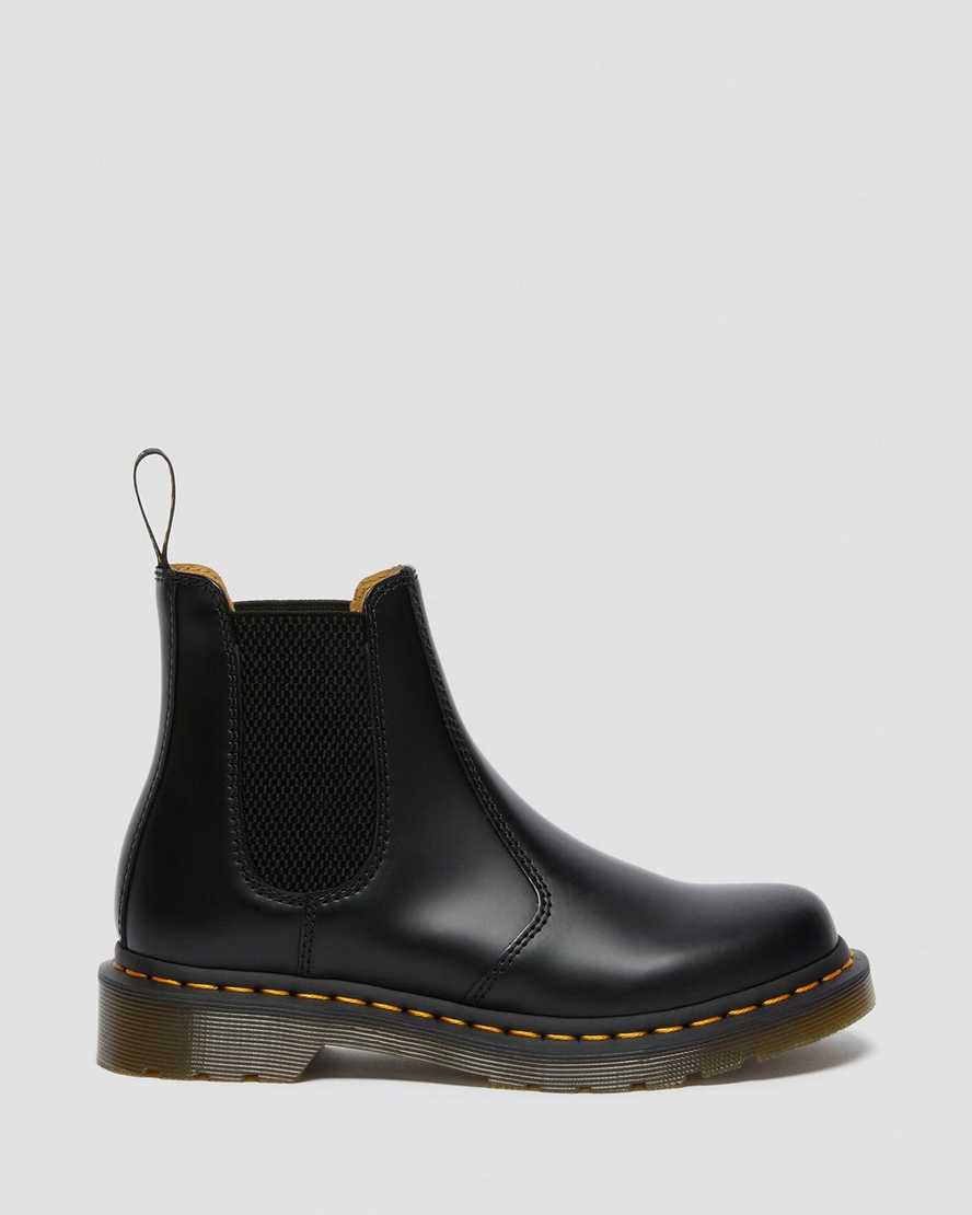 schwarze dr. martens 2976 smooth chelsea boots für damen