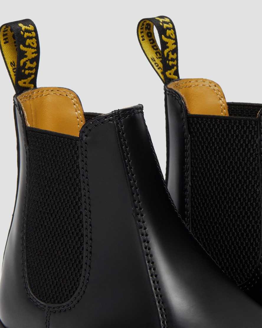 schwarze dr. martens 2976 smooth chelsea boots für damen