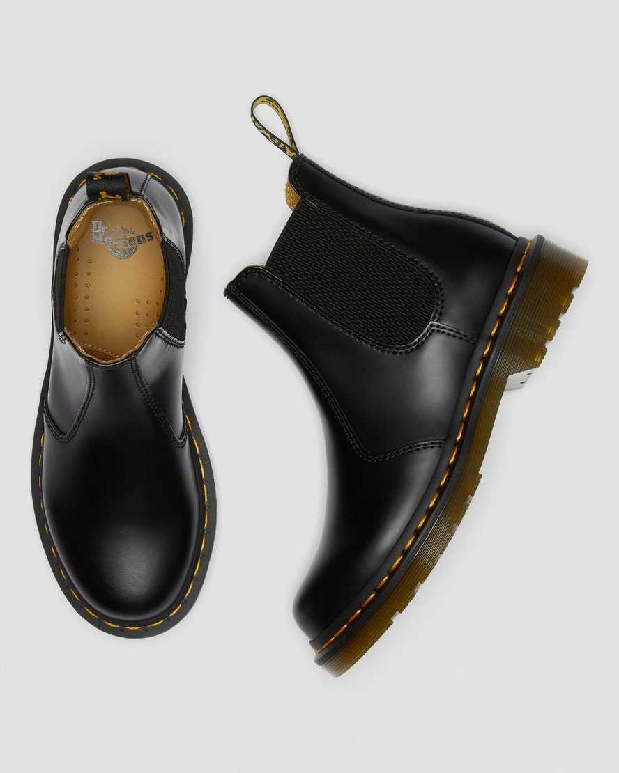 schwarze dr. martens 2976 smooth chelsea boots für damen