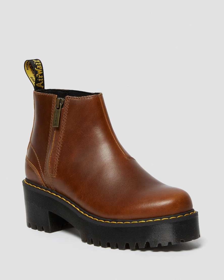 braune dr. martens rometty ii chelsea boots für damen