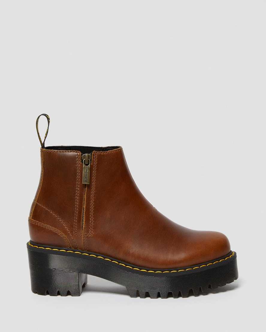 braune dr. martens rometty ii chelsea boots für damen