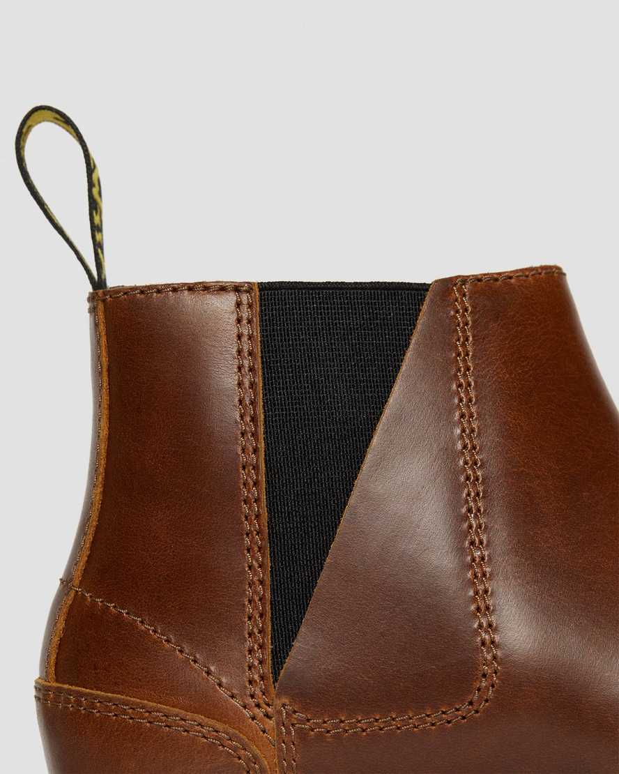 braune dr. martens rometty ii chelsea boots für damen