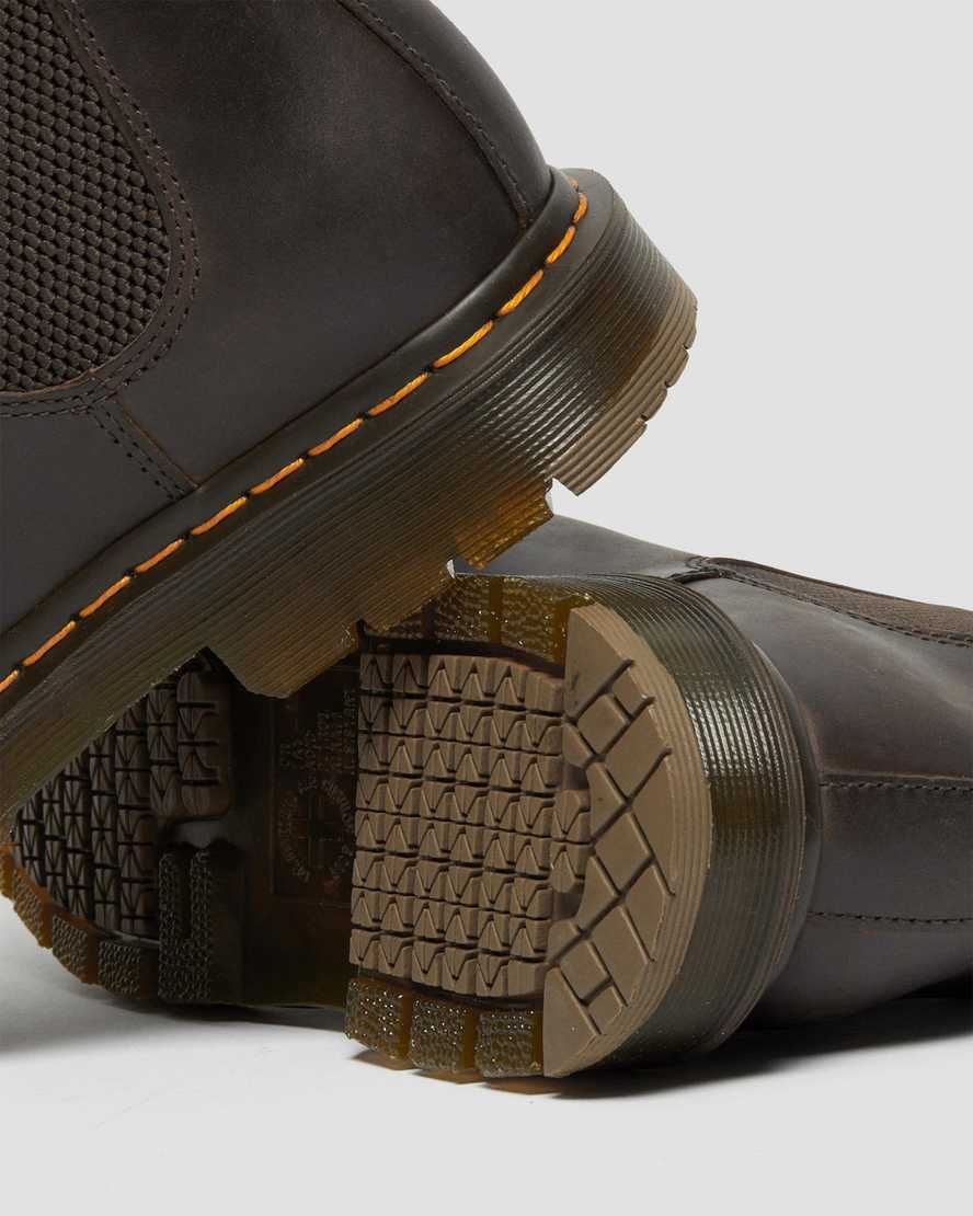 braune dr. martens 2976 rutschfeste chelsea boots für damen