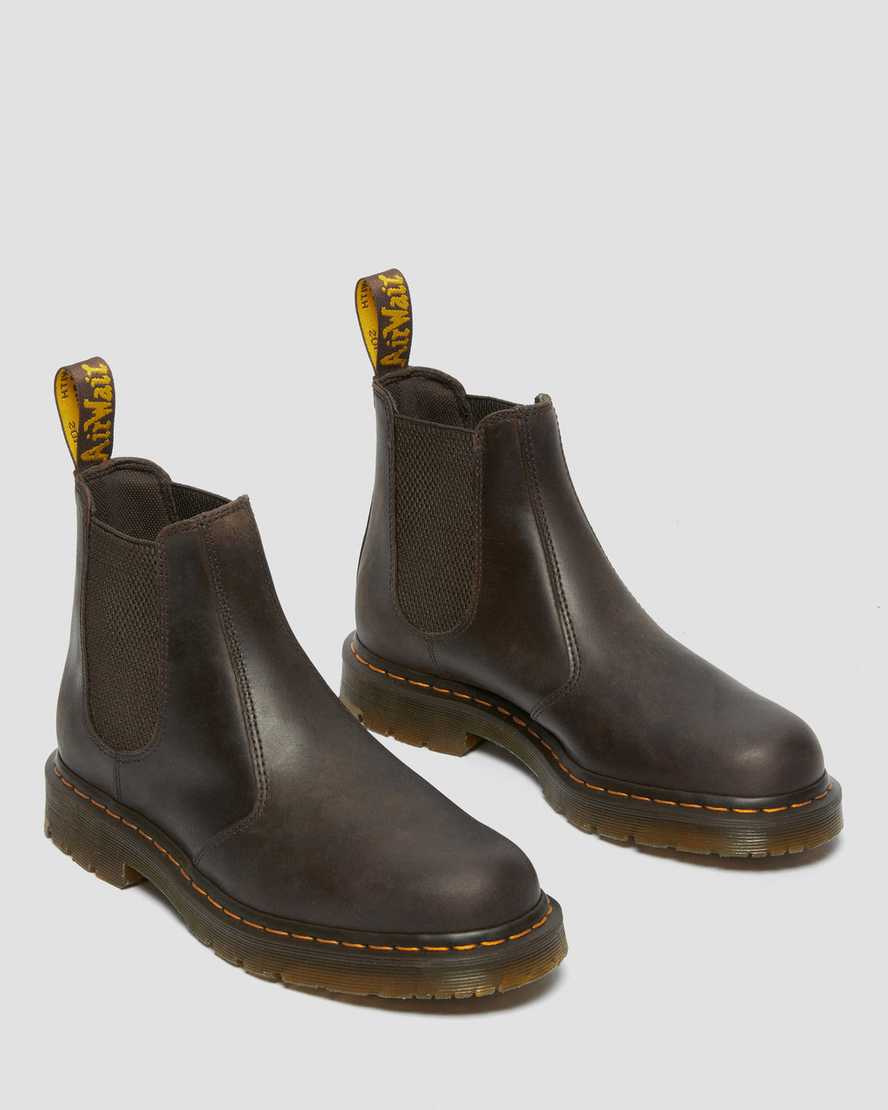 braune dr. martens 2976 rutschfeste chelsea boots für damen