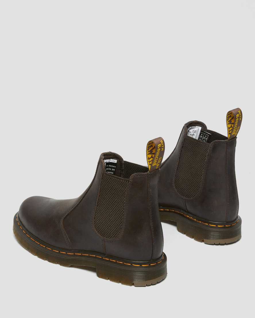 braune dr. martens 2976 rutschfeste chelsea boots für damen