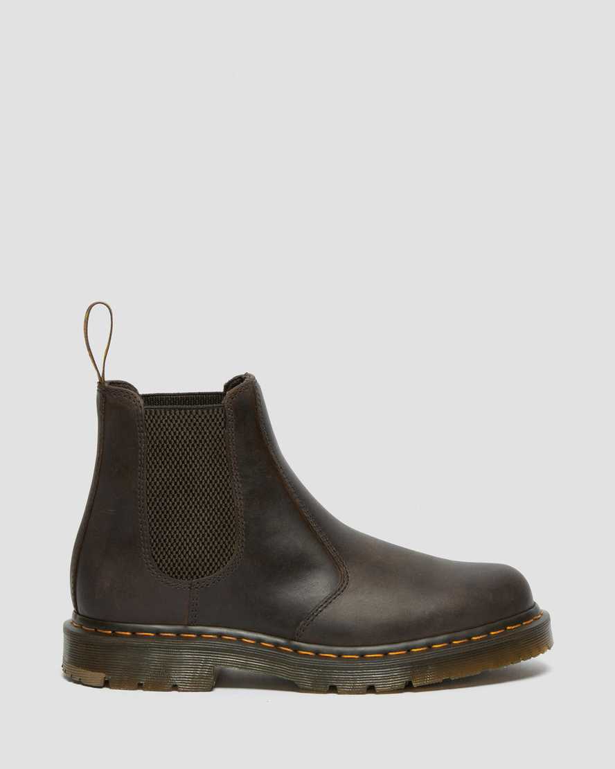 braune dr. martens 2976 rutschfeste chelsea boots für damen