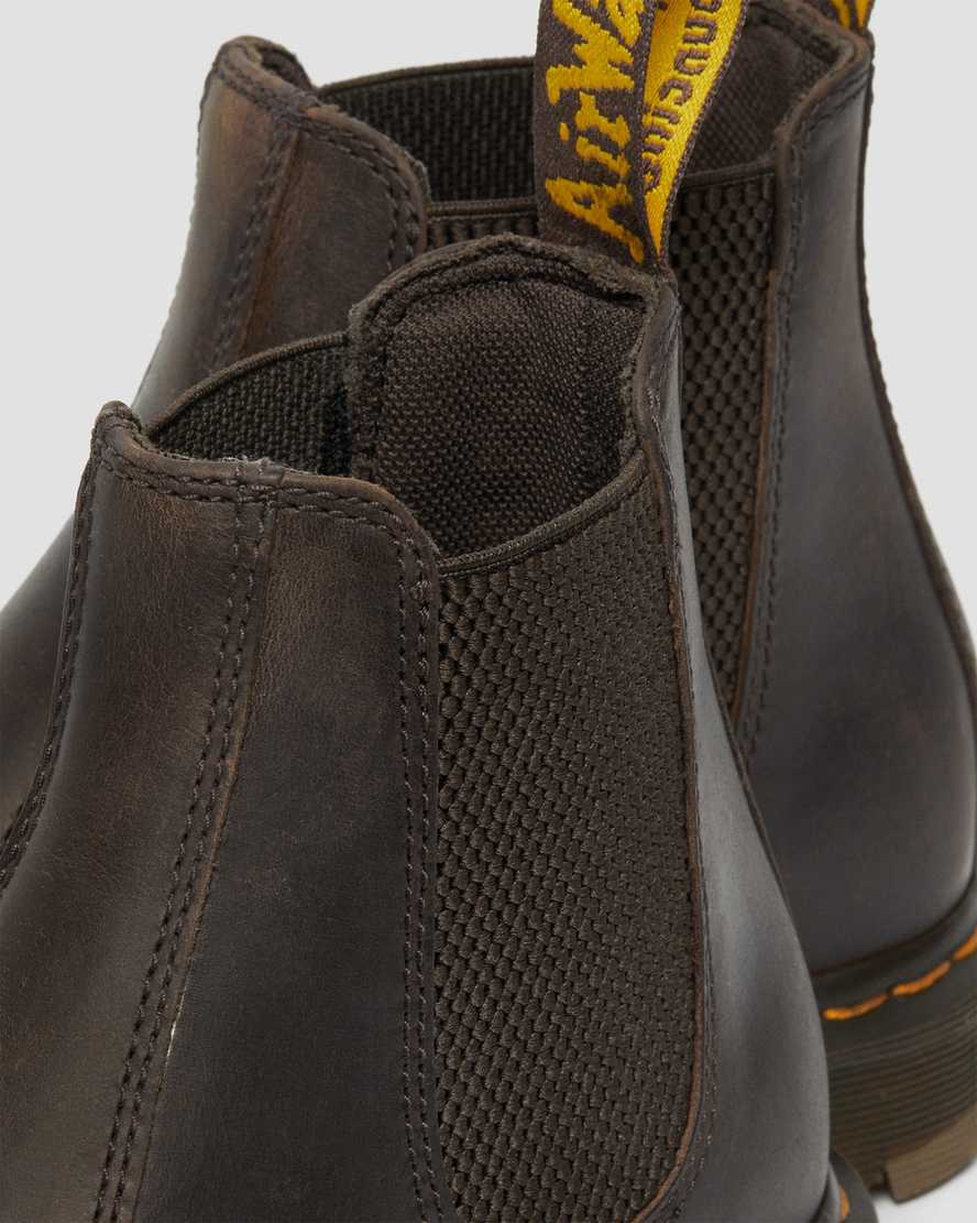 braune dr. martens 2976 rutschfeste chelsea boots für damen