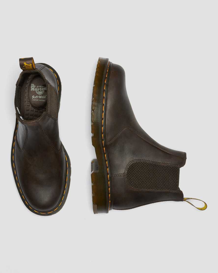 braune dr. martens 2976 rutschfeste chelsea boots für damen