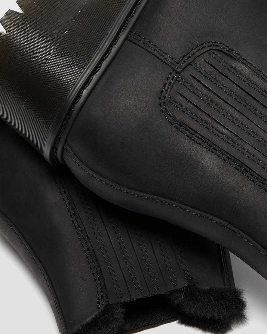 schwarze dr. martens rometty chelsea boots aus kunstfell für damen
