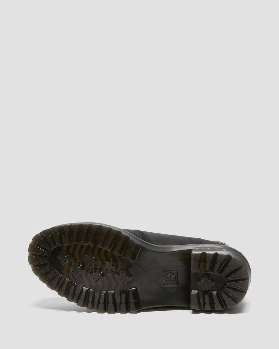 schwarze dr. martens rometty chelsea boots aus kunstfell für damen