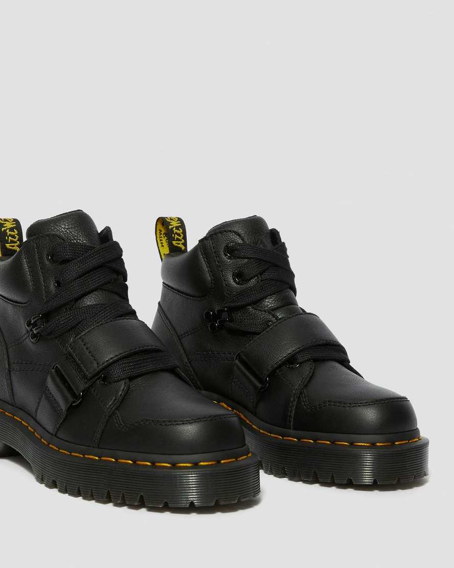 schwarze dr. martens zuma ii damen-klobigstiefel