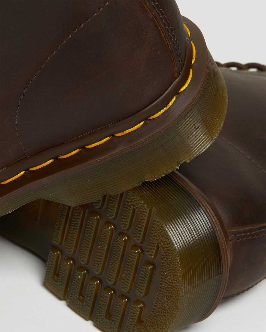 braune dr. martens 1460 crazy horse damen-schnürstiefel