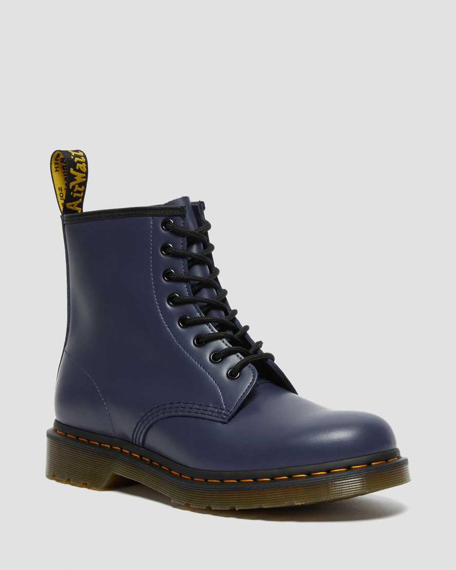 blaue dr. martens 1460 smooth damen-schnürstiefel