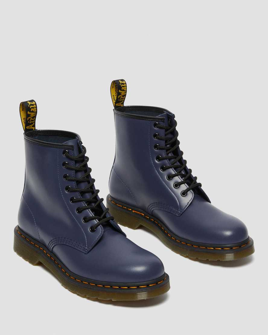 blaue dr. martens 1460 smooth damen-schnürstiefel