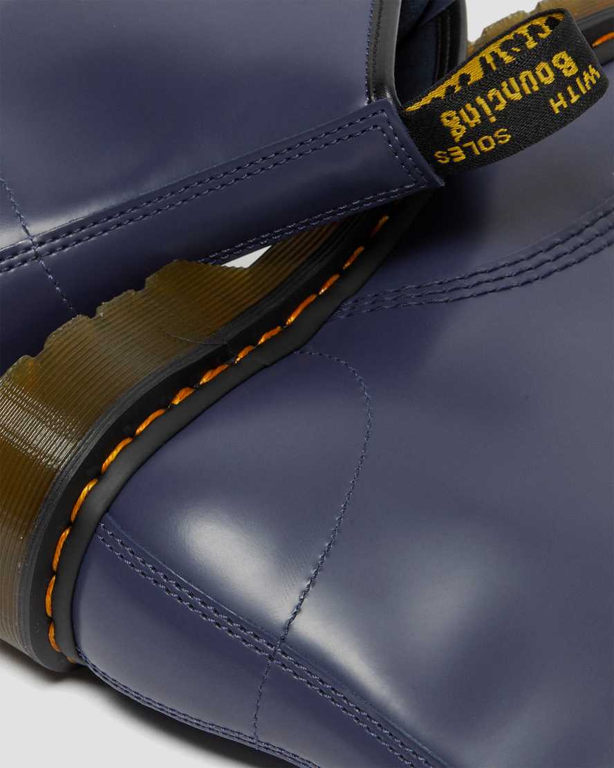 blaue dr. martens 1460 smooth damen-schnürstiefel