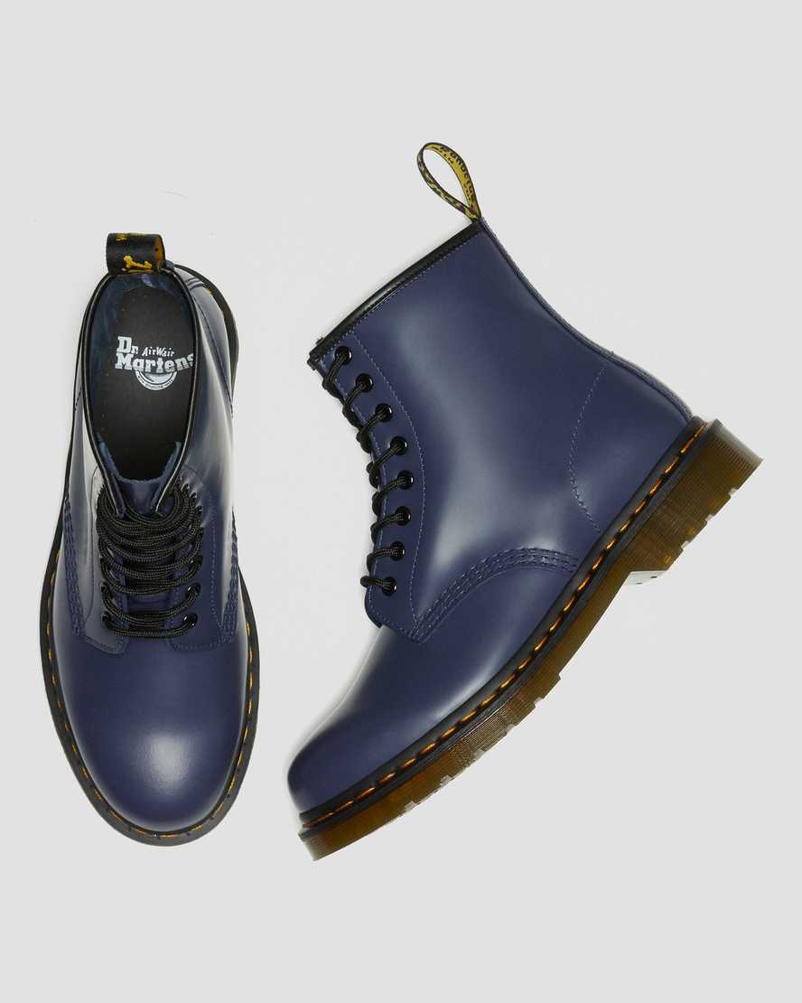 blaue dr. martens 1460 smooth damen-schnürstiefel