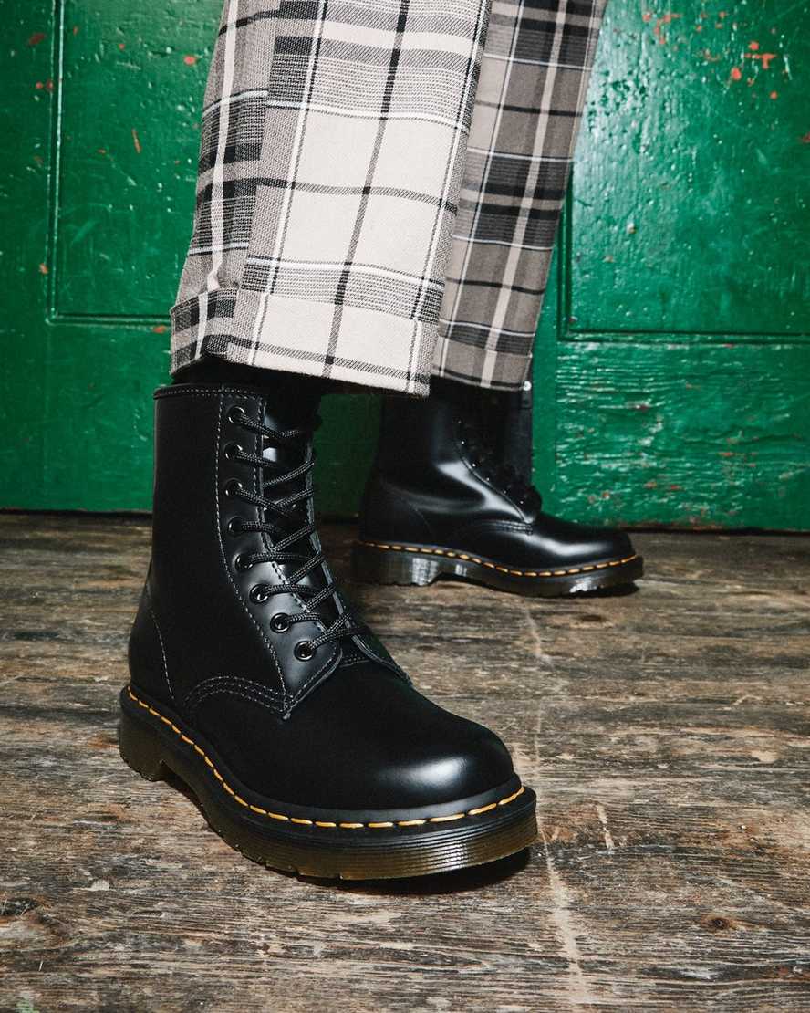 schwarze dr. martens 1460 smooth damen-schnürstiefel