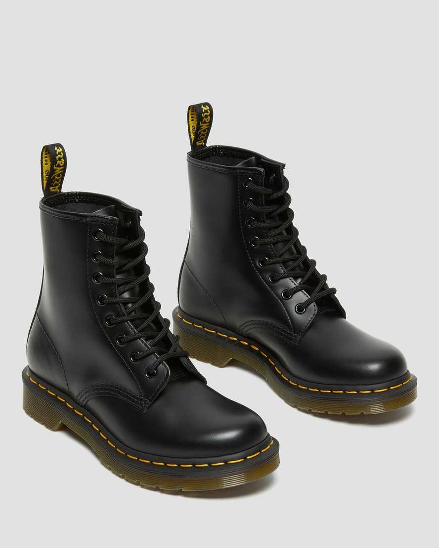 schwarze dr. martens 1460 smooth damen-schnürstiefel