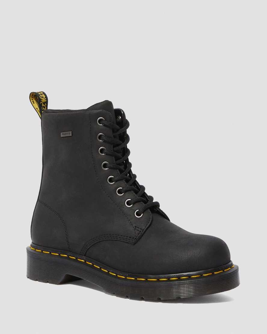 schwarze dr. martens 1460 wasserdichte damen-schnürstiefel