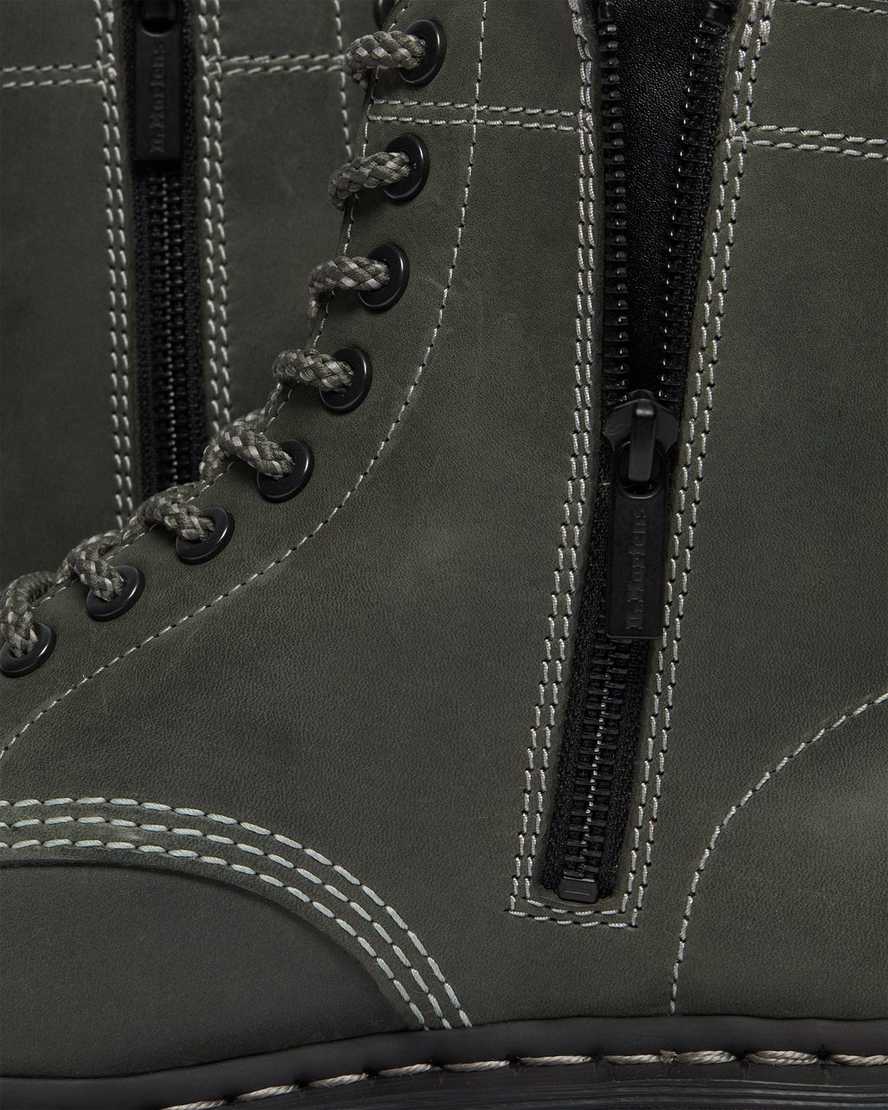 olivgrüne dr. martens 1460 pascal zip damen-schnürstiefel