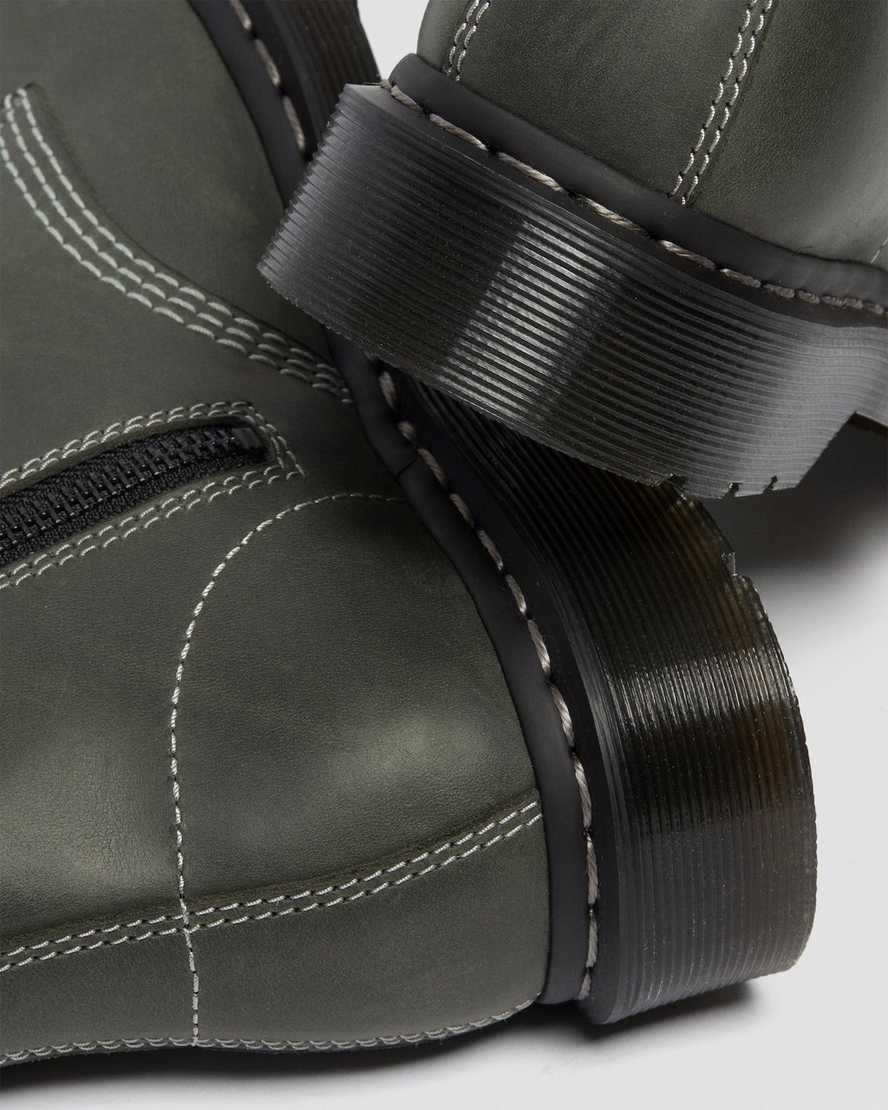olivgrüne dr. martens 1460 pascal zip damen-schnürstiefel