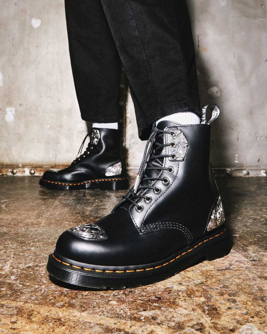 schwarze dr. martens king nerd 1460 damen-schnürstiefel