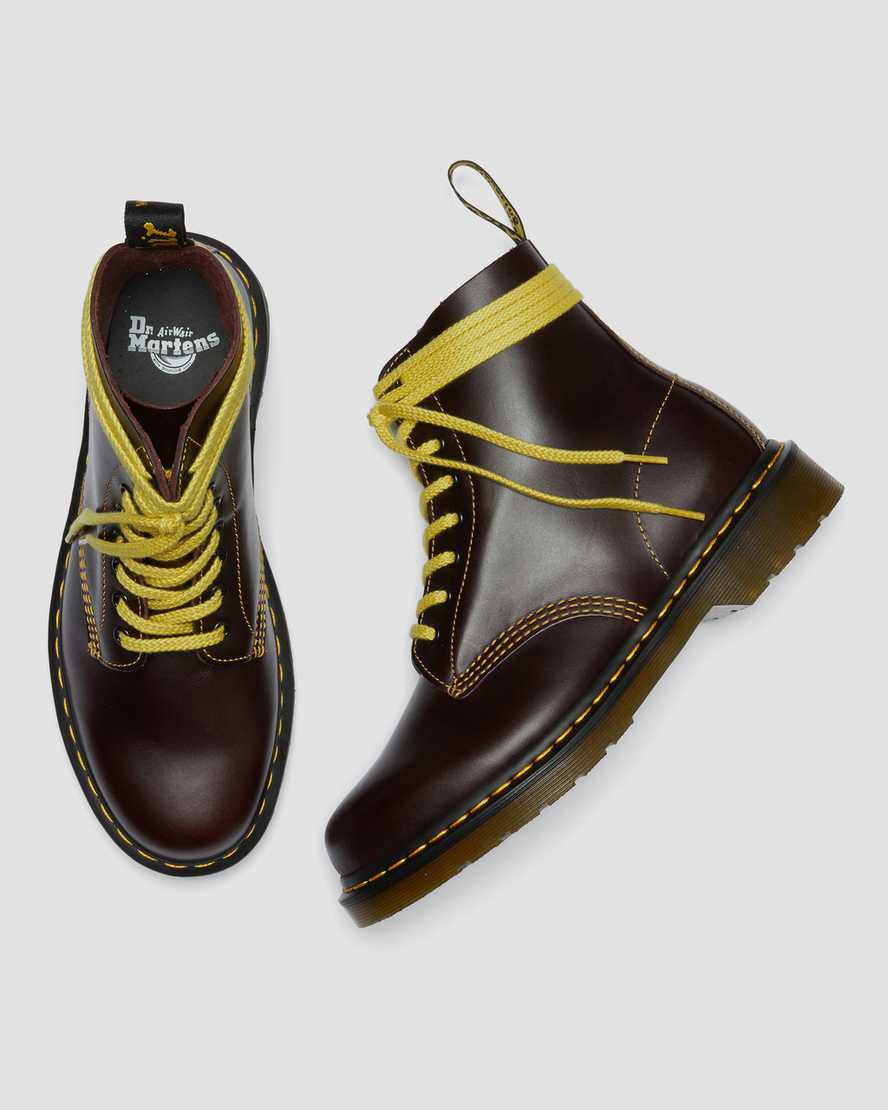 burgunderrote dr. martens 1460 pascal atlas damen-schnürstiefel
