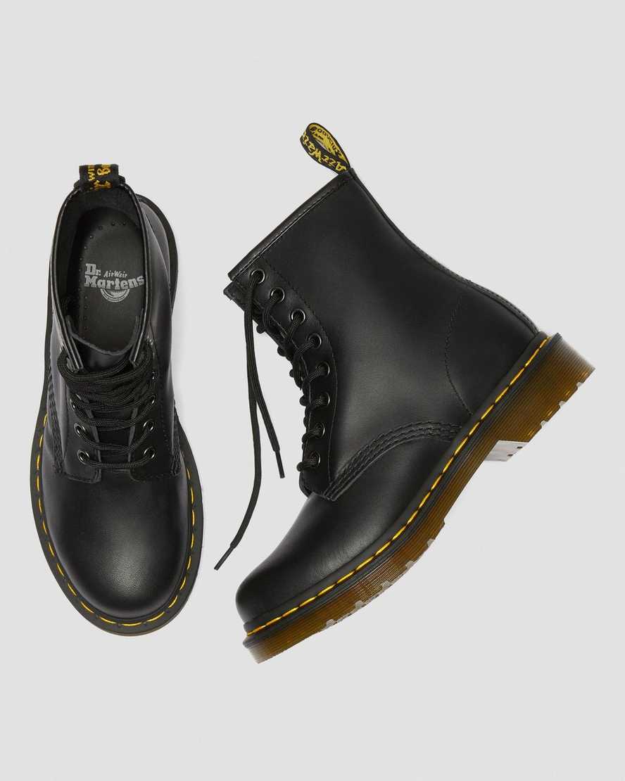 schwarze dr. martens 1460 nappa damen-schnürstiefel