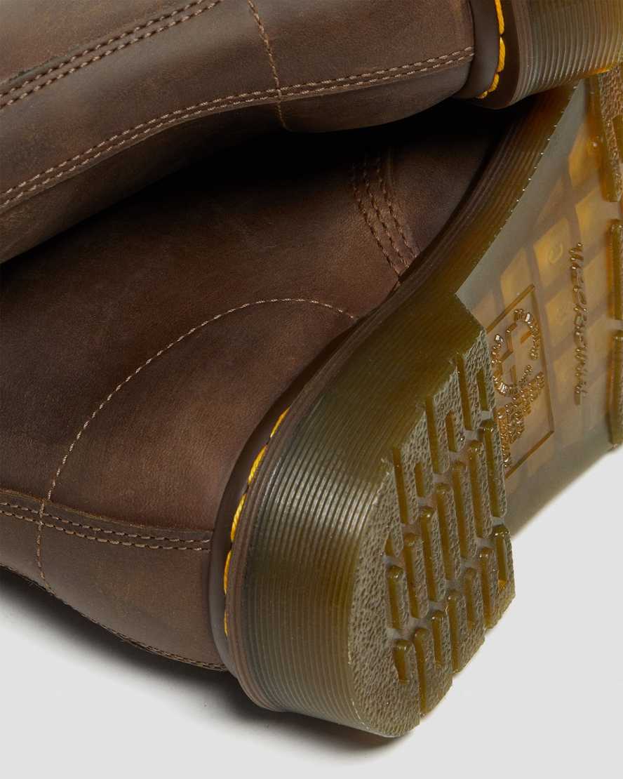 braune dr. martens 1460 crazy horse damen-schnürstiefel