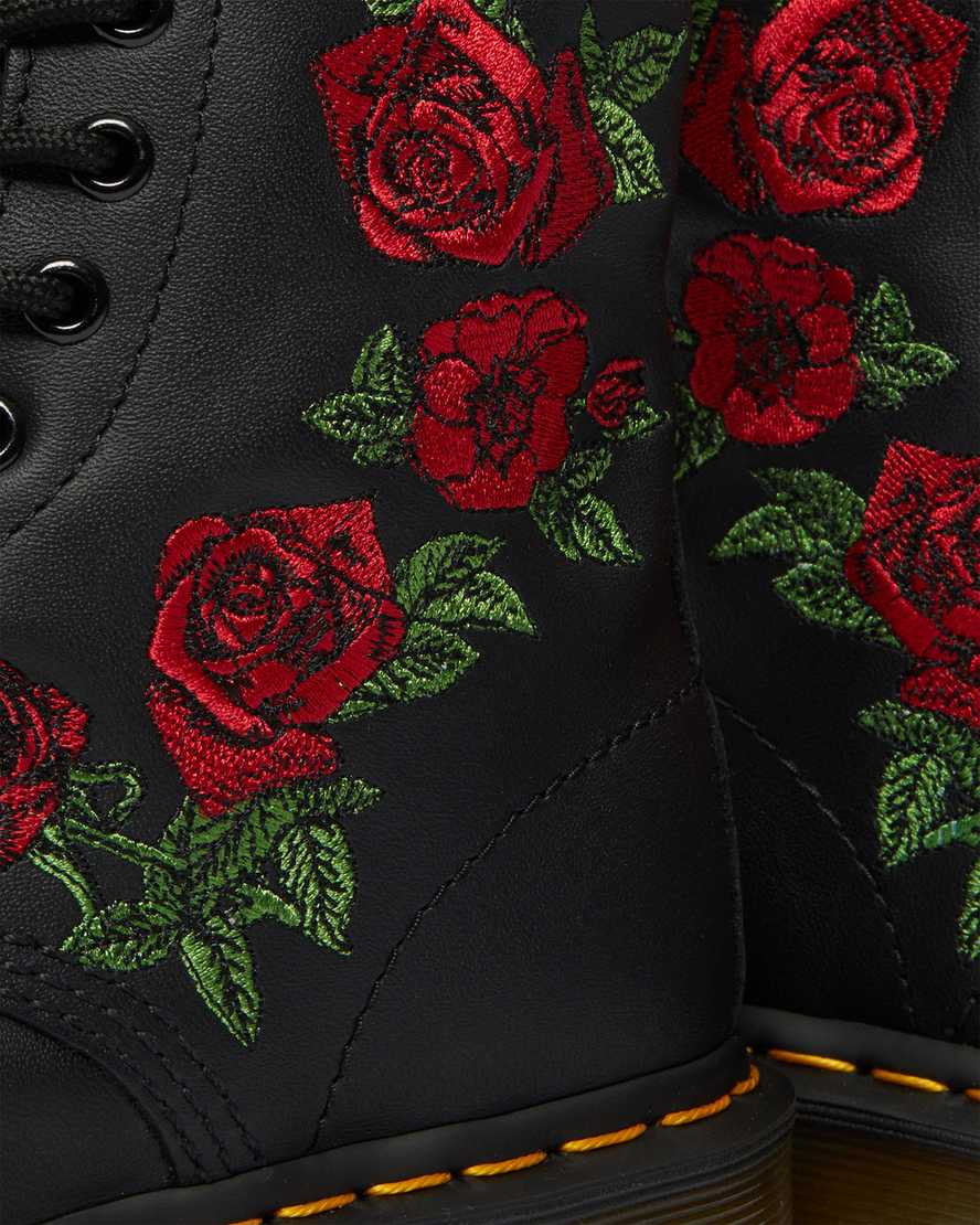 schwarze dr. martens 1460 vonda floral damen-schnürstiefel