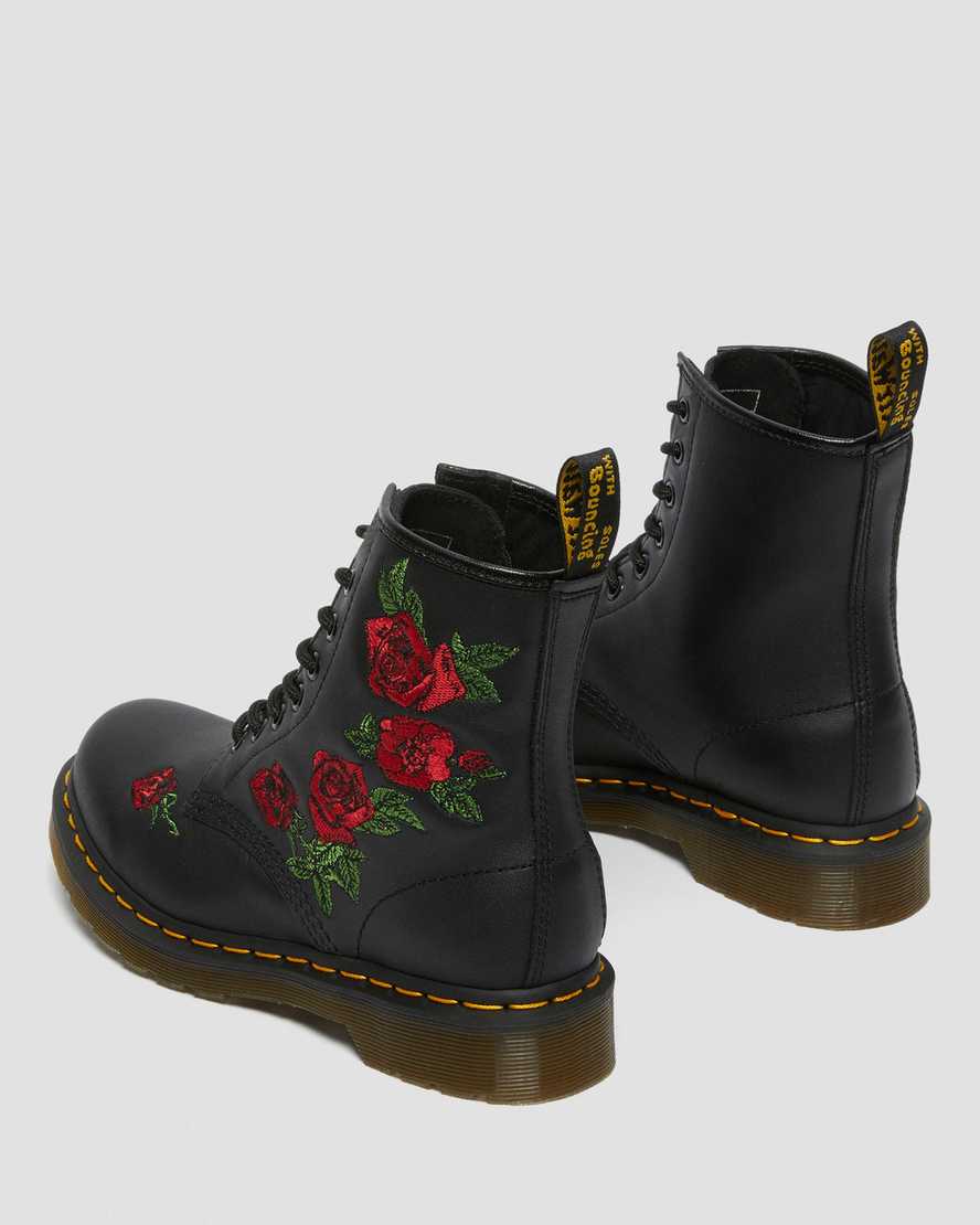 schwarze dr. martens 1460 vonda floral damen-schnürstiefel