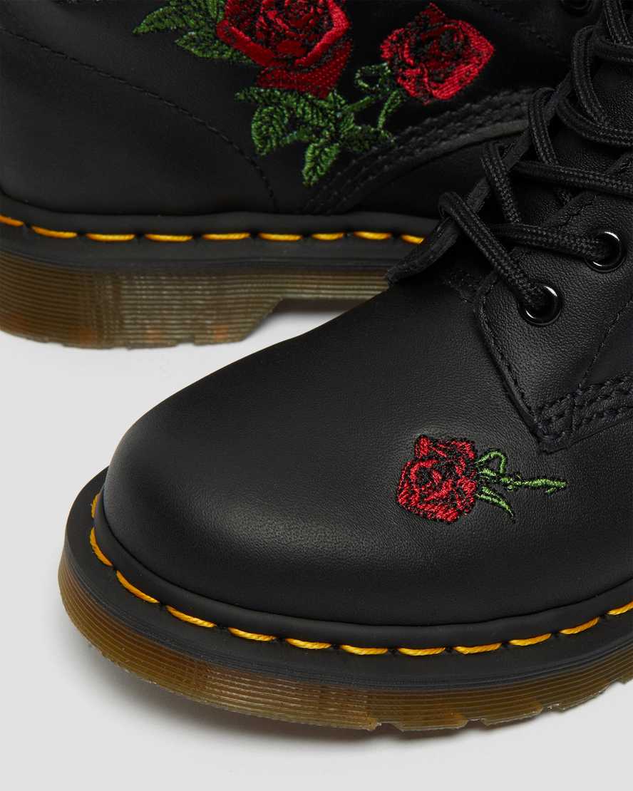 schwarze dr. martens 1460 vonda floral damen-schnürstiefel