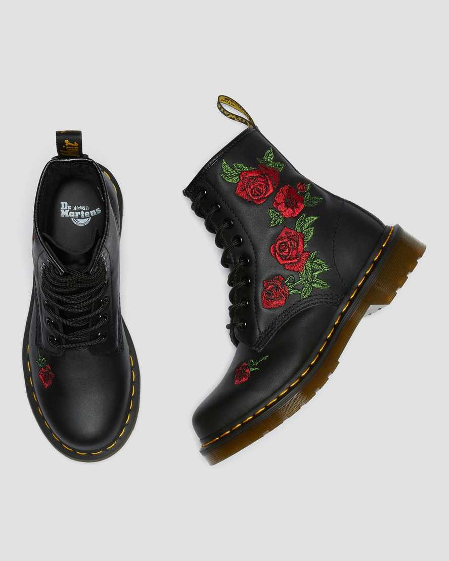 schwarze dr. martens 1460 vonda floral damen-schnürstiefel