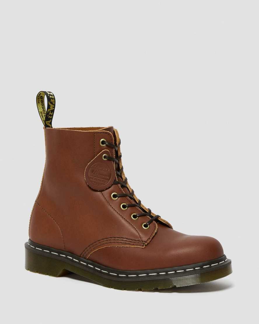 dr. martens 1460 damen-schnürstiefel hellbraun pflanzlich gegerbt