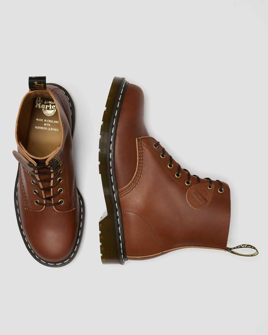 dr. martens 1460 damen-schnürstiefel hellbraun pflanzlich gegerbt